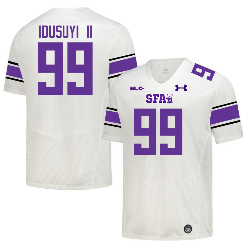 Stephen F. Austin Lumberjacks #99 Victor Idusuyi II College Football Jerseys,Uniforms-White